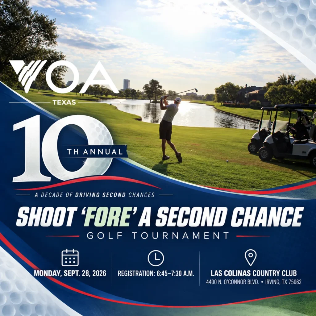 Shoot Fore a Second Chance DFW Golf Tournament Poster