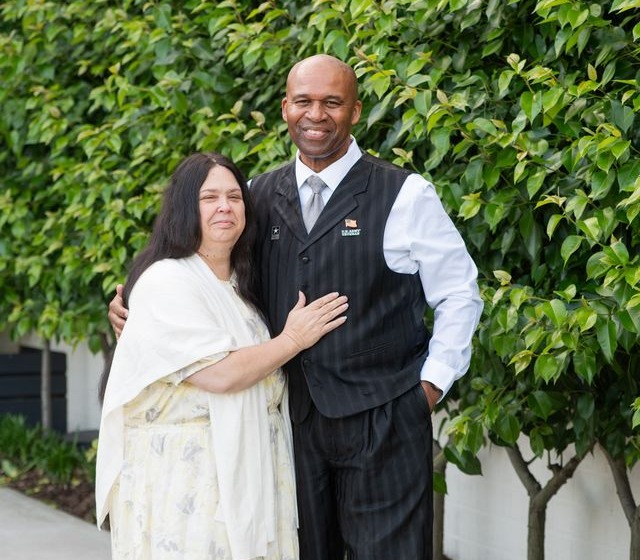 David, a U.S. Army veteran, with his wife